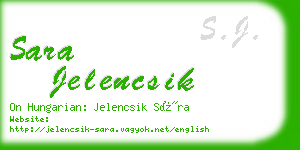 sara jelencsik business card